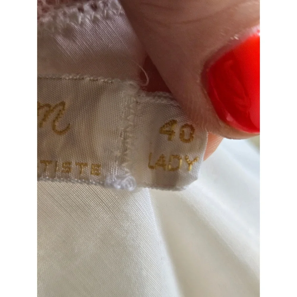 Vintage Barbizon Sorrento White Lace Pleated Slip Dress Zephaire Batiste Size 40 - Picture 6 of 9